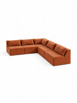 Modo 5 Piece Sectional (Armless) - Terracotta
