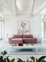 Modo 2 Piece (102") Sofa - Velvet - Faded Rose