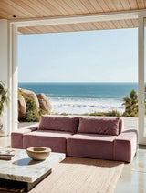 Modo 2 Piece (102") Sofa - Velvet - Faded Rose