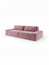 Modo 2 piece (102") sofa in faded rose pink velvet, studio photo