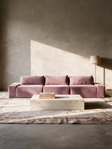 Modo 3 Piece (142") Sofa + Ottoman - Velvet - Faded Rose