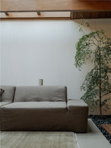 Modo Left End Slipcover - Performance Fabric - Mocha