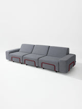 Modo 3 Seater Outdoor Sofa - Navy with Malbec Aluminum