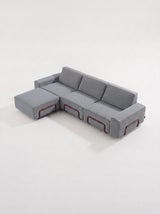 Modo 3 Seater Outdoor Sofa + Ottoman - Navy with Malbec Aluminum