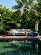 Modo 3 Seater Outdoor Sofa - Navy with Malbec Aluminum