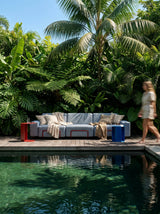 Modo 3 Seater Outdoor Sofa - Navy with Malbec Aluminum