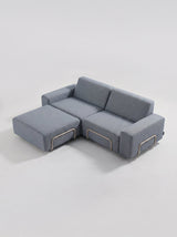 Modo 2 Seater Outdoor Sofa + Ottoman - Navy with Stone Aluminum