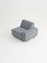 Modo Left End Outdoor - Navy with Stone Aluminum