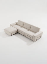 Modo 3 Seater Outdoor Sofa + Ottoman - Oat with Stone Aluminum