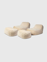 Dume Lounge Chair + Ottoman Velvet (Set of Two) - Marshmallow