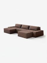 Modo 3 Piece (142") Sofa + 2 Ottoman - Performance Fabric - Mocha