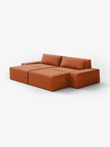 Modo 2 Piece (102") Sofa + 2 Ottoman - Performance Fabric - Terracotta