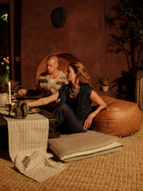 Dume Ottoman Vegan Leather - Saddle