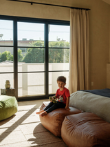 Dume Ottoman Vegan Leather - Saddle