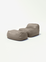 Dume Lounge Chair + Ottoman Vegan Leather - Stone
