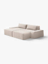 Modo 2 Piece (102") Sofa + 2 Ottoman - Velvet - Marshmallow
