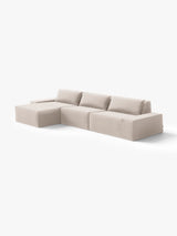 Modo 3 Piece (142") Sofa + Ottoman - Velvet - Marshmallow