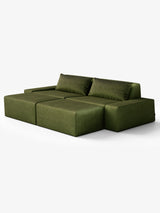 Modo 2 Piece (102") Sofa + 2 Ottoman - Velvet - Moss