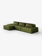 Modo 3 Piece (142") Sofa + Ottoman - Velvet - Moss