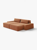 Modo 2 Piece (102") Sofa + 2 Ottoman - Velvet - Coral