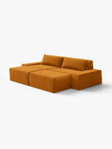 Modo 2 Piece (102") Sofa + 2 Ottoman - Velvet - Saffron