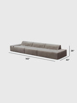 Modo 3 Piece (142") Sofa - Performance Fabric - Mocha