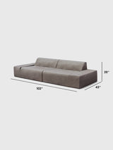 Modo 2 Piece (102") Sofa - Performance Fabric - Natural