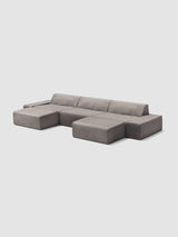 Modo 3 Piece (142") Sofa + 2 Ottoman - Performance Fabric - Mocha