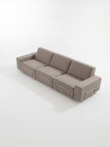 Modo 3 Seater Outdoor Sofa - Almond with Stone Aluminum