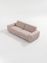Modo 2 Seater Outdoor Sofa - Burgundy with Stone Aluminum