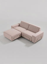 Modo 2 Seater Outdoor Sofa + Ottoman - Burgundy with Stone Aluminum