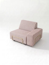 Modo Left End Outdoor - Burgundy with Stone Aluminum