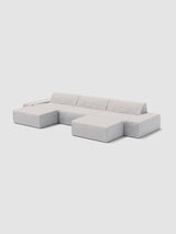 Modo 3 Piece (142") Sofa + 2 Ottoman - Performance Fabric - Natural
