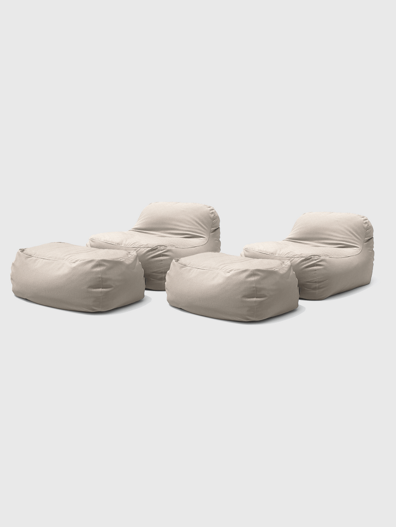 Dume Lounge Chair + Ottoman Performance Fabric (Set of Two) - Natural