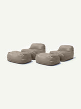 Dume Lounge Chair + Ottoman Vegan Leather (Set of Two) - Stone