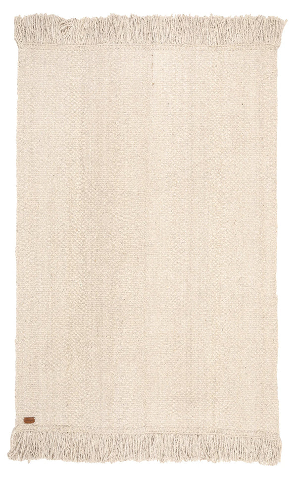 Classica + Fringe Rug Natural White | 4'6" x 6'8"