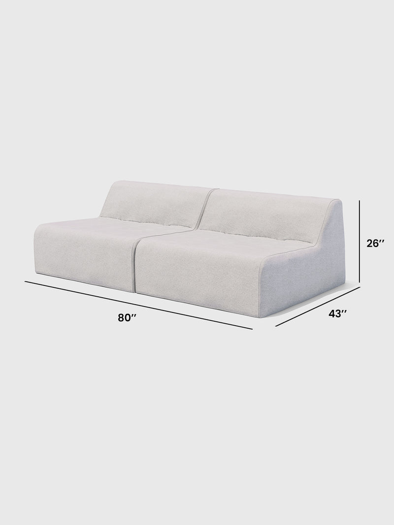 Modo Armless 80" Sofa - Performance Fabric - Natural