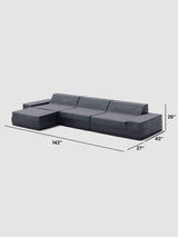Modo 3 Piece (142") Sofa + 2 Ottoman - Outdoor - Graphite