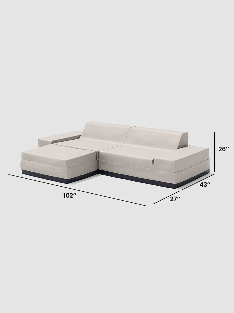 Modo 2 Piece (102") Sofa + Ottoman - Outdoor - Oat
