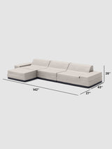 Modo Outdoor Sofa in Oat Dimensions Measurements: 142" x 70" x 26" (with Ottoman)