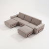 Modo 3 Seater Outdoor Sofa + 2 Ottoman - Almond with Malbec Aluminum