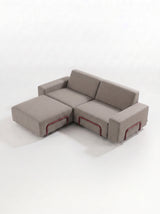 Modo 2 Seater Outdoor Sofa + Ottoman - Almond with Malbec Aluminum