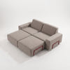 Modo 2 Seater Outdoor Sofa + 2 Ottoman - Almond with Malbec Aluminum