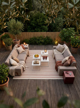 Modo 3 Seater Outdoor Sofa - Almond with Malbec Aluminum