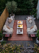 Modo 3 Seater Outdoor Sofa - Almond with Malbec Aluminum