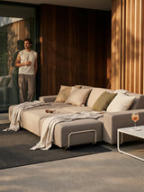 Modo 3 Seater Outdoor Sofa - Almond with Stone Aluminum
