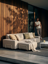 Modo 3 Seater Outdoor Sofa - Almond with Stone Aluminum