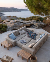 Modo 3 Seater Outdoor Sofa - Almond with Stone Aluminum