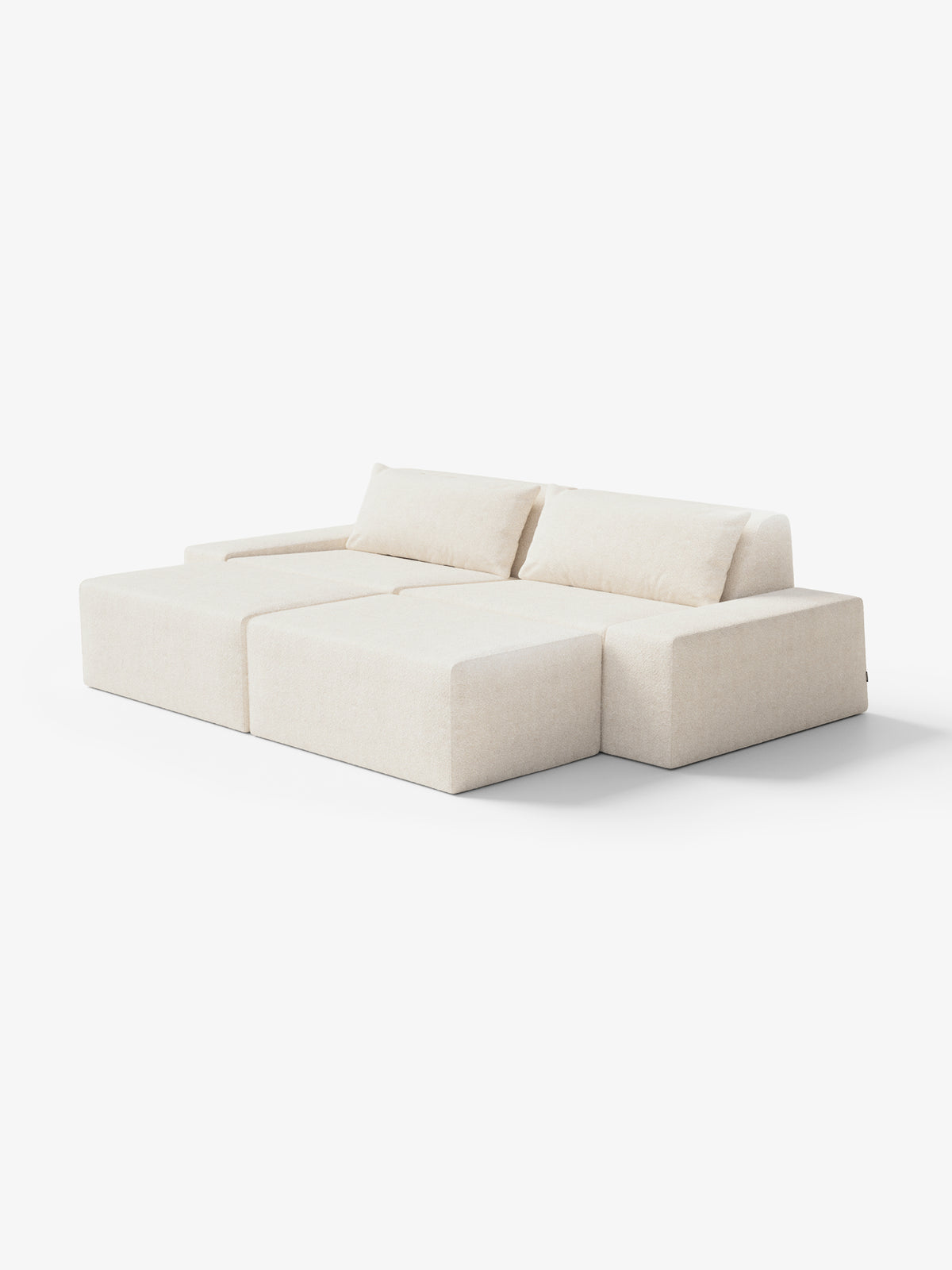 Modo 2 Piece (102") Sofa + 2 Ottoman - Boucle