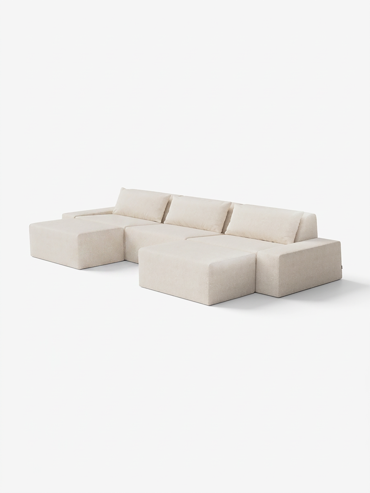 Modo 3 Piece (142") Sofa + 2 Ottoman - Boucle